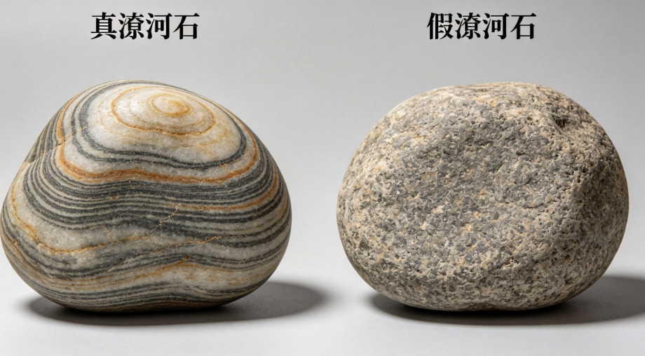 潦河石真假对比