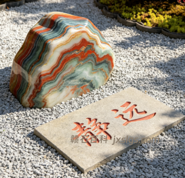 晚霞红石材颜色成因科普 天然幻彩景观石造景案例