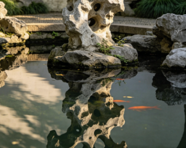 鱼池造景石头