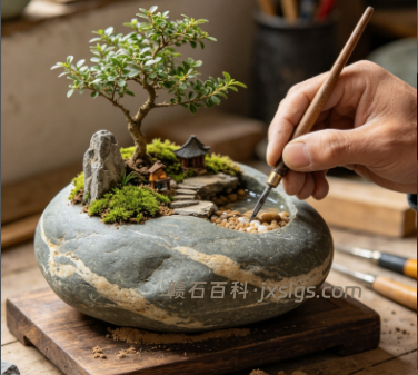 长江石家庭造景