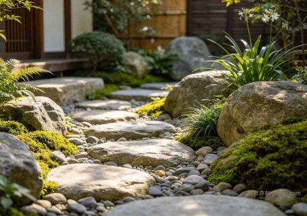 江西小庭院黑山石黄蜡石推荐 30平小院造景石材怎么摆