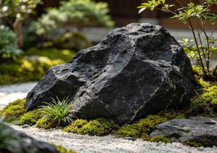 黑山石庭院造景优势讲解 园林景观石选材科普
