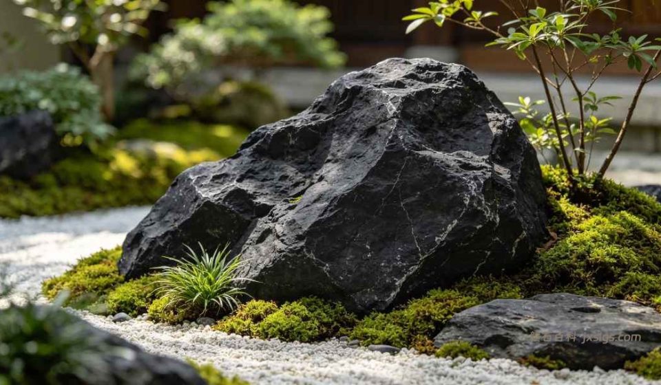 黑山石庭院造景优势讲解 园林景观石选材科普