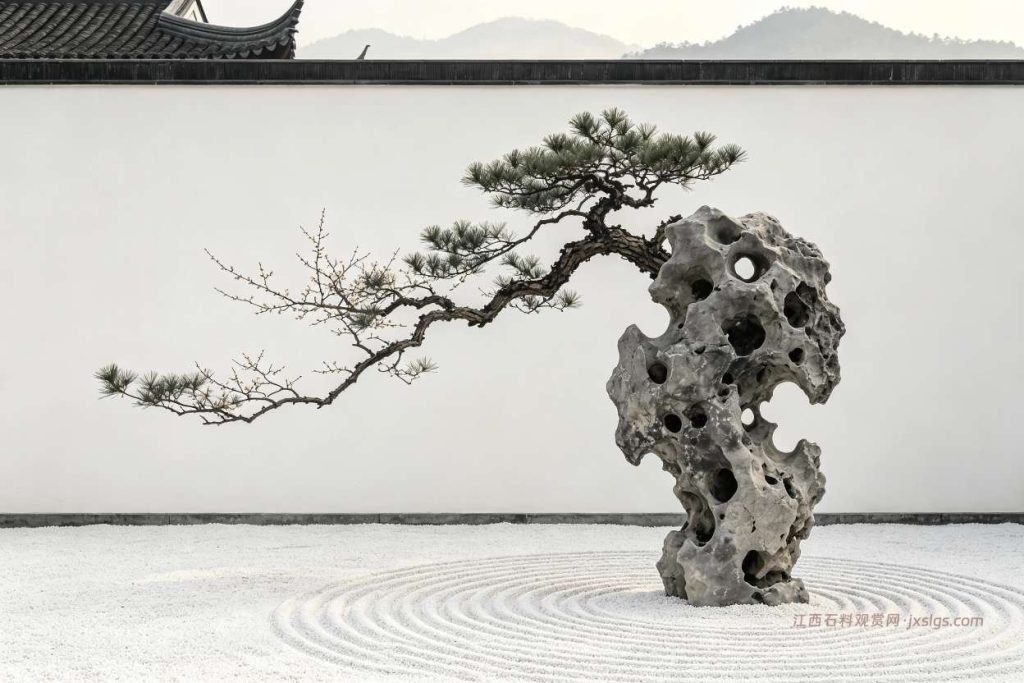 抱石国画意境庭院