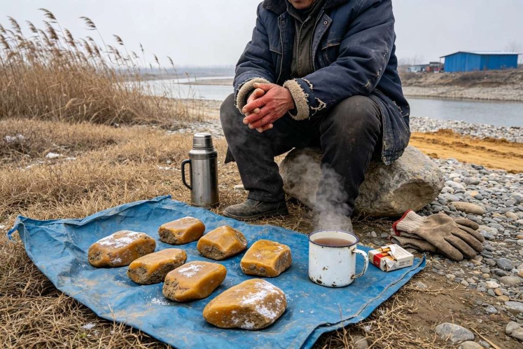 枯水期捡石