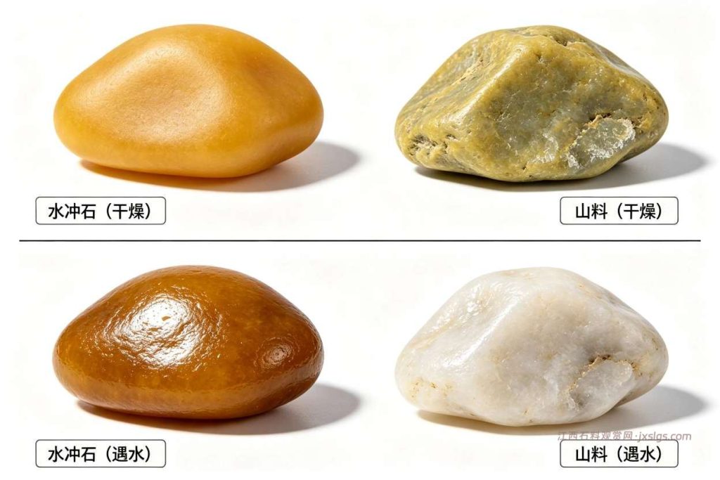 水冲石和山料区别
