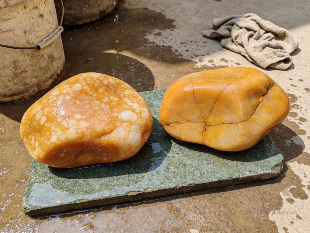 黄蜡石染色